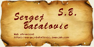 Sergej Batalović vizit kartica